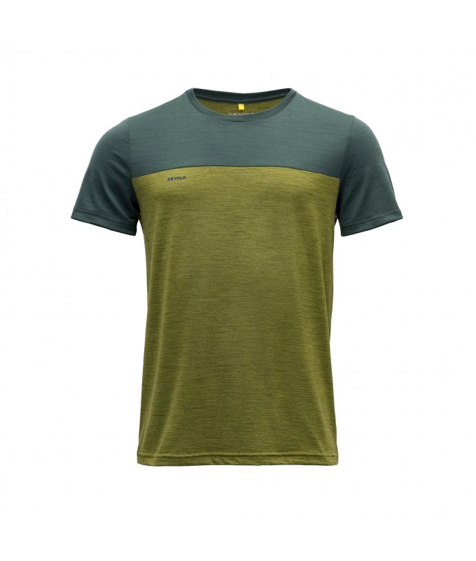 Devold pánské triko s krátkým rukávem Norang Man Tee Barva: WOODS/GREEN MELANGE, Velikost: L