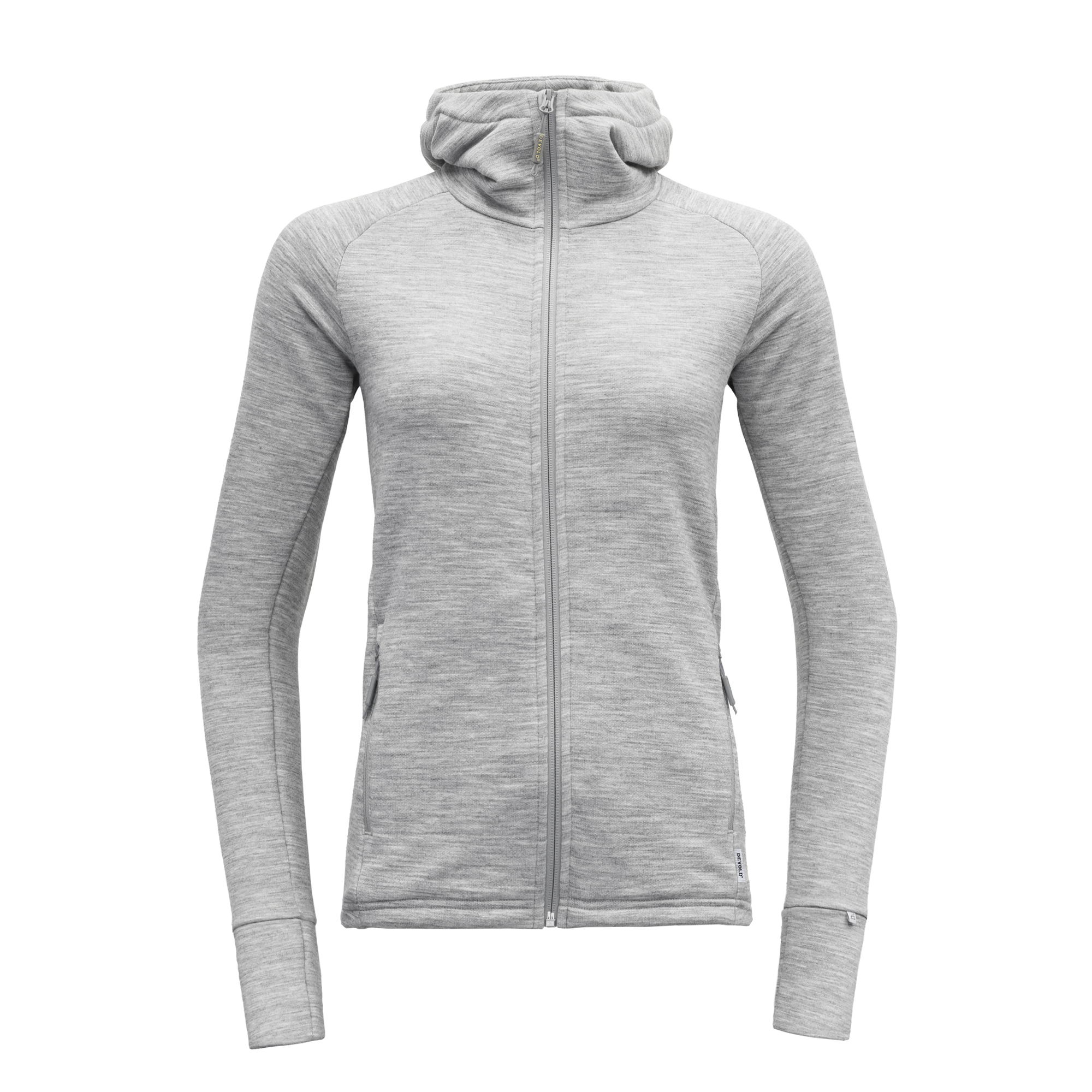 Devold dámská mikina s kapucí Nibba Merino Jacket Hoodie Barva: Grey melange, Velikost: XS