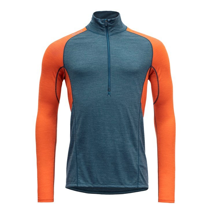 Devold pánské běžecké triko s dlouhým rukávem Running Man Zip Neck Barva: POND, Velikost: L