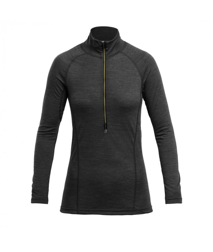 Devold dámské běžecké triko s dlouhým rukávem Running Woman Zip Neck Barva: anthracite, Velikost: S