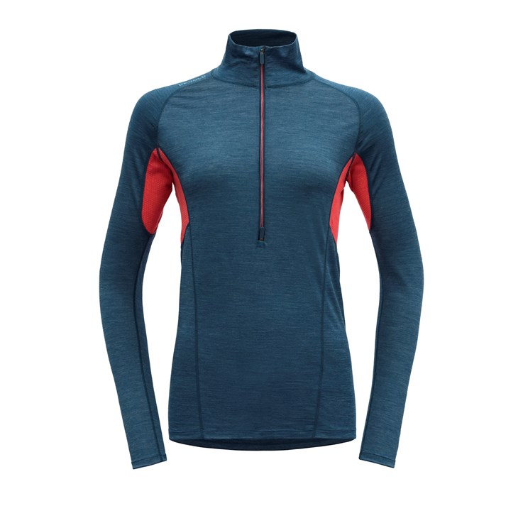 Devold dámské běžecké triko s dlouhým rukávem Running Woman Zip Neck Barva: FLOOD, Velikost: S