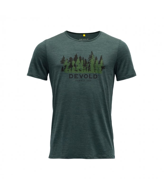 Devold pánské triko s krátkým rukávem Ornakken Forest Man Tee Barva: WOODS, Velikost: S