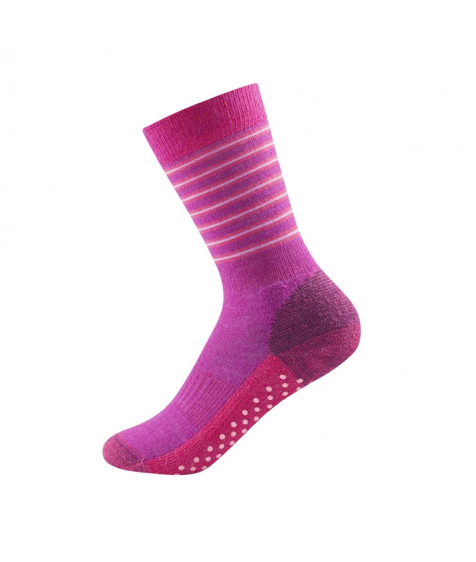 Devold dětské ponožky Multi Medium Kid Sock No Slip Barva: FUCHSIA STRIPE, Velikost: 19-21