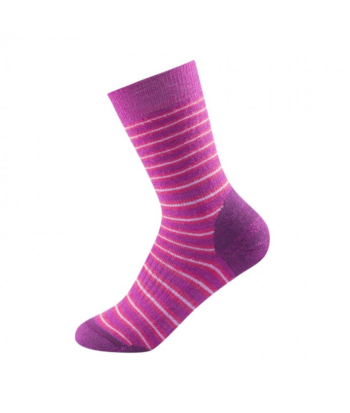 Devold dětské ponožky Multi Heavy Kid Sock Barva: FUCHSIA STRIPE, Velikost: 25-27