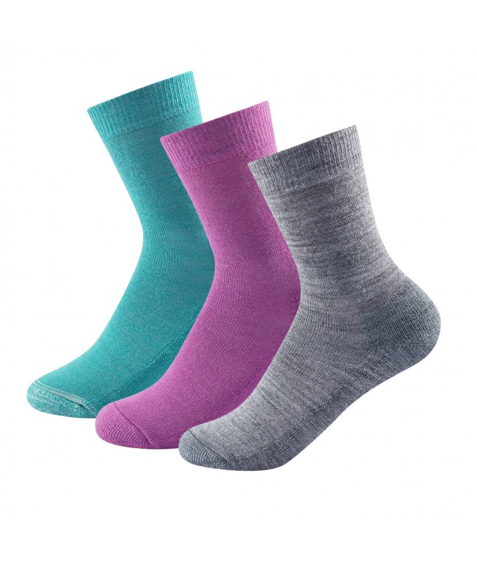 Devold dětské ponožky Daily Medium Kid Sock 3 pack Barva: GIRL MIX, Velikost: 25-27