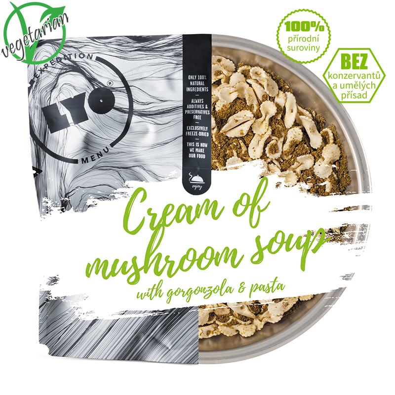 Lyofood Krémová houbová polévka s gorgonzolou a těstovinami běžná porce 65g