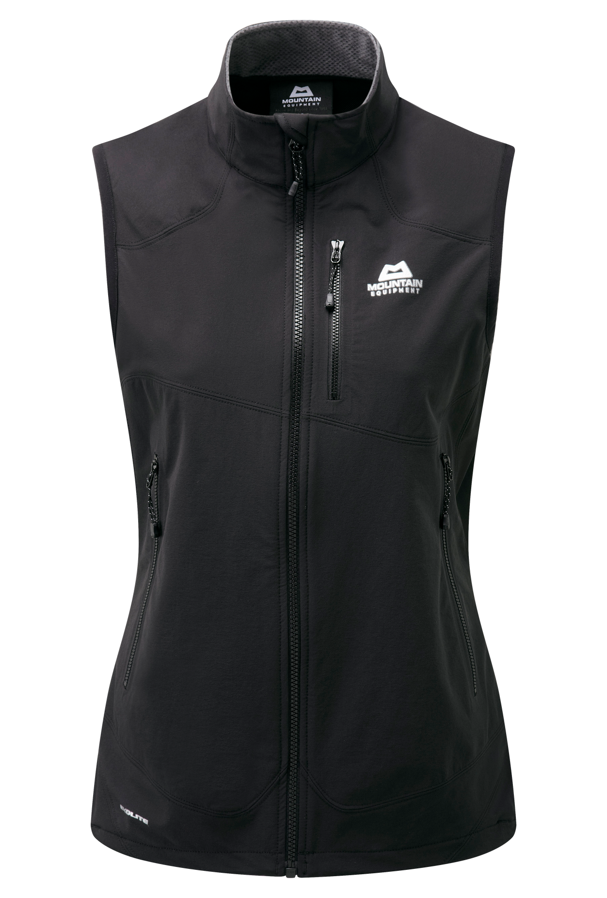 Mountain Equipment dámská softshellová vesta Frontier Wmns Vest Barva: black, Velikost: 8/XS