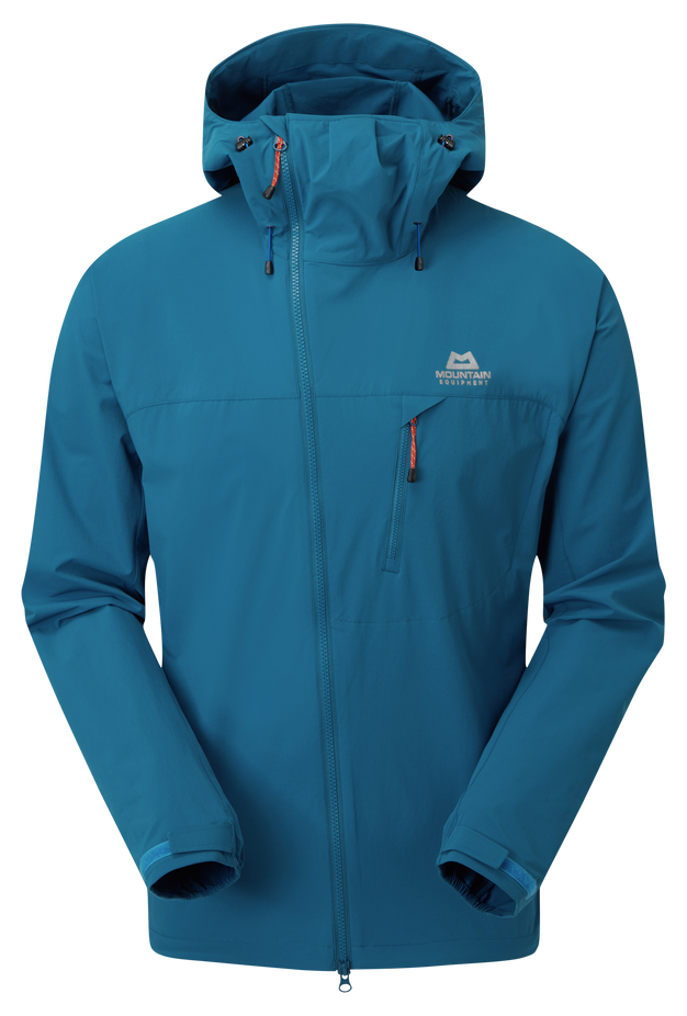 Mountain Equipment dámská softshellová bunda Squall Hooded Wmns Jacket Barva: Alto Blue, Velikost: 8/XS