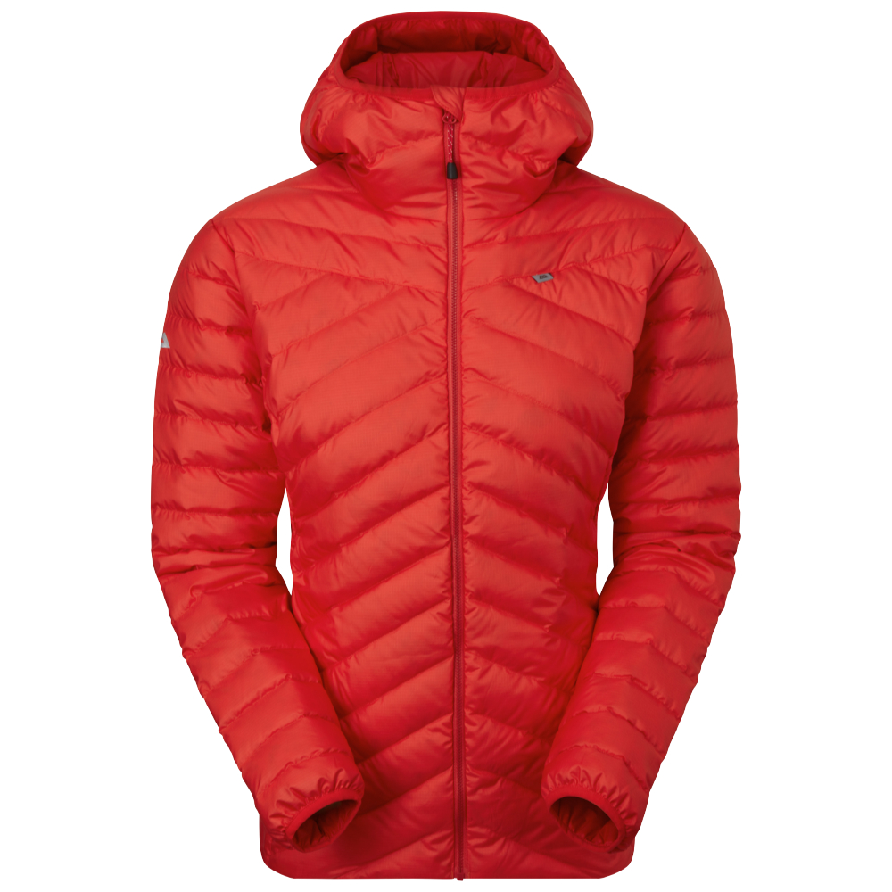 Mountain Equipment dámská péřová bunda Earthrise Hooded Wmns Jacket Barva: pop red, Velikost: 12/M