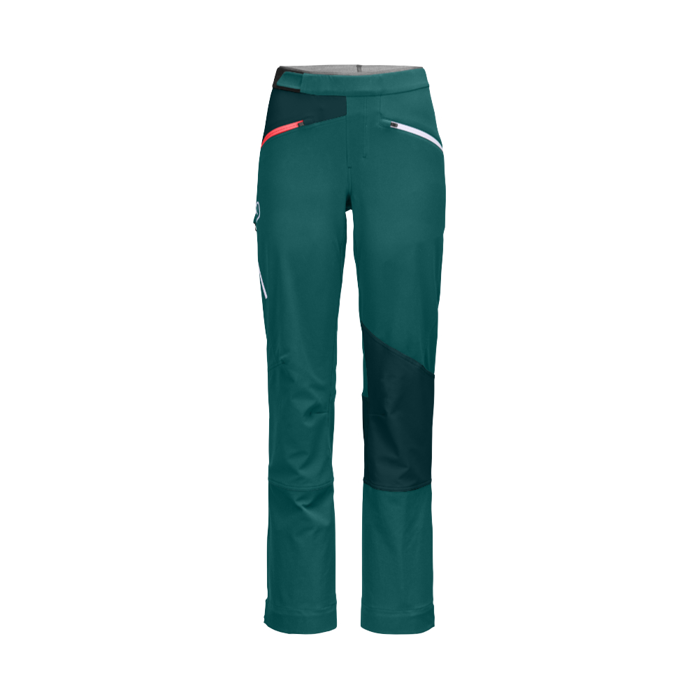 Ortovox dámské softshellové kalhoty Col Becchei Pants W Barva: pacific green, Velikost: XL