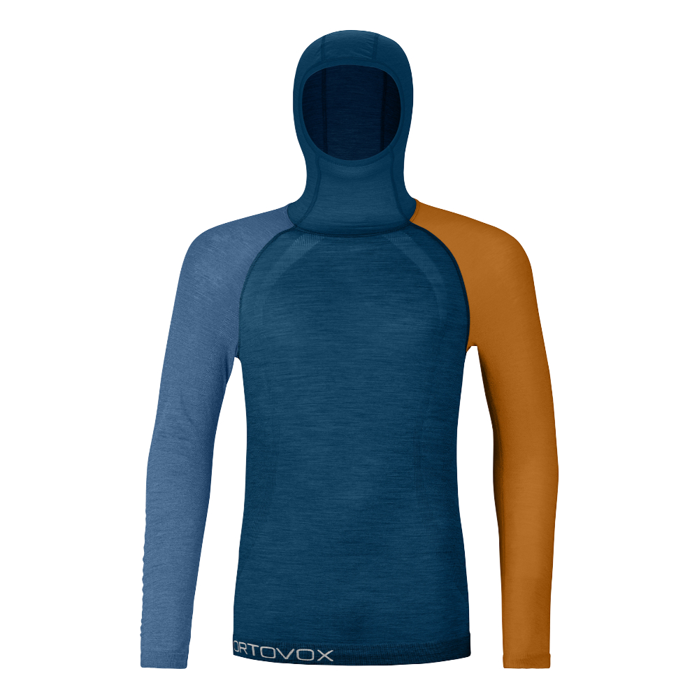 Ortovox pánské merino triko s kapucí 120 Competition Light Hoody M Barva: petrol blue, Velikost: XXL