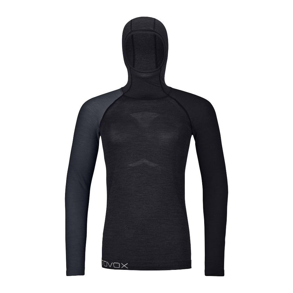 Ortovox dámské merino triko 120 Competition Light Hoody W Barva: black raven, Velikost: XL