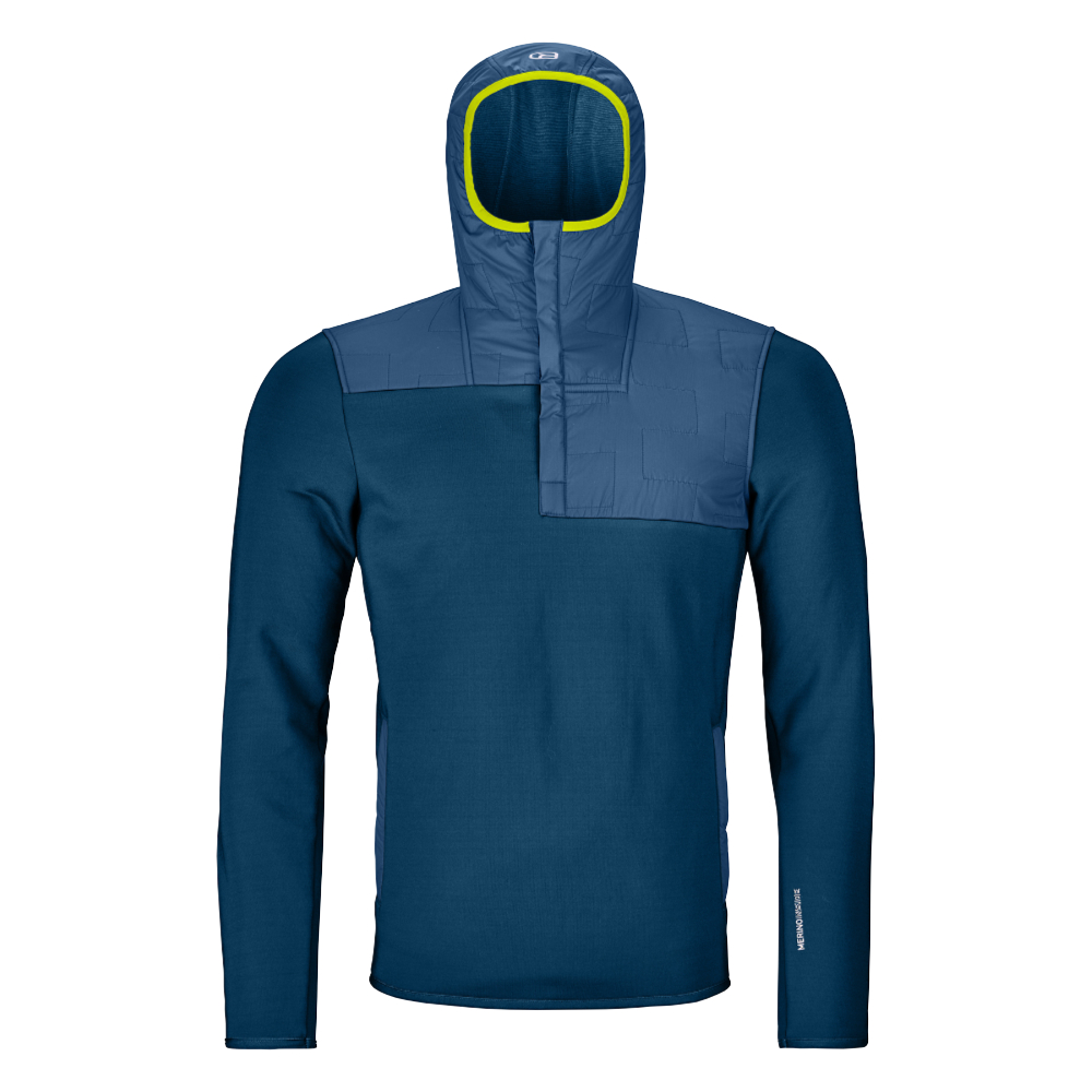 Ortovox pánská merino mikina Fleece Plus Anorak M Barva: petrol blue, Velikost: XL