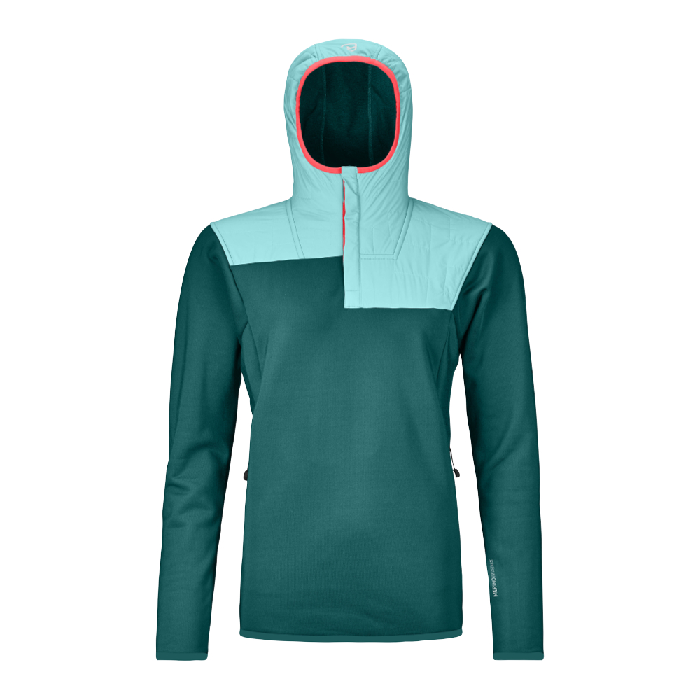 Ortovox dámská merino mikina Fleece Plus Anorak W Barva: pacific green, Velikost: XL