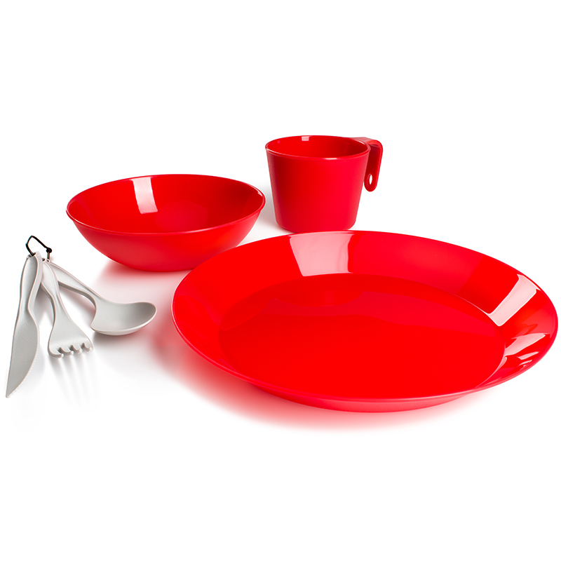 GSI Outdoors jídelní sada Cascadian 1 Person Table Set Barva: red