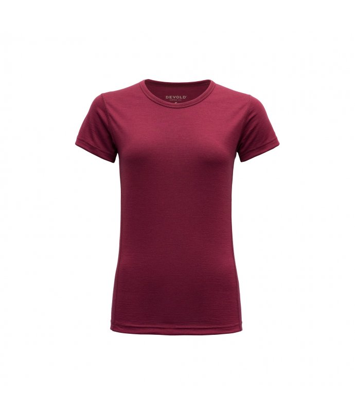 Devold dámské vlněné triko Breeze Woman T Shirt Barva: beetroot, Velikost: XL