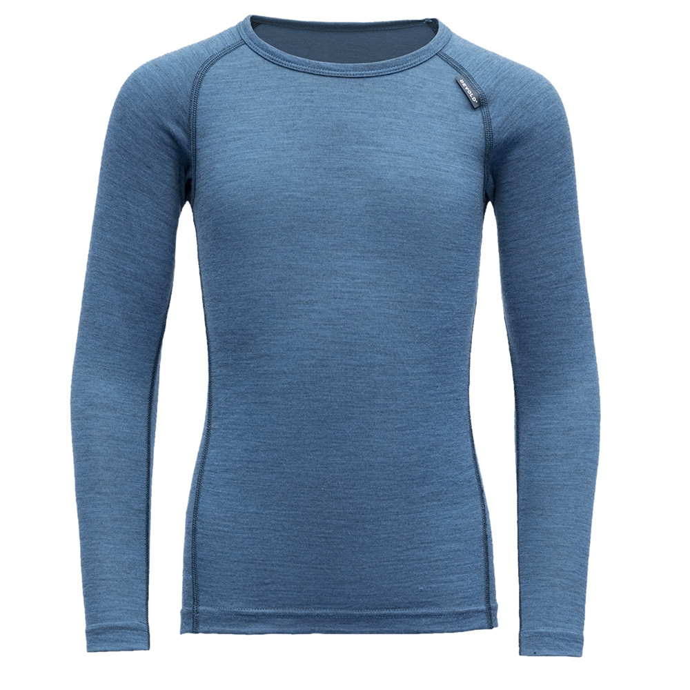 Devold dětské vlněné triko Breeze Kid Shirt Barva: blue melange, Velikost: 2