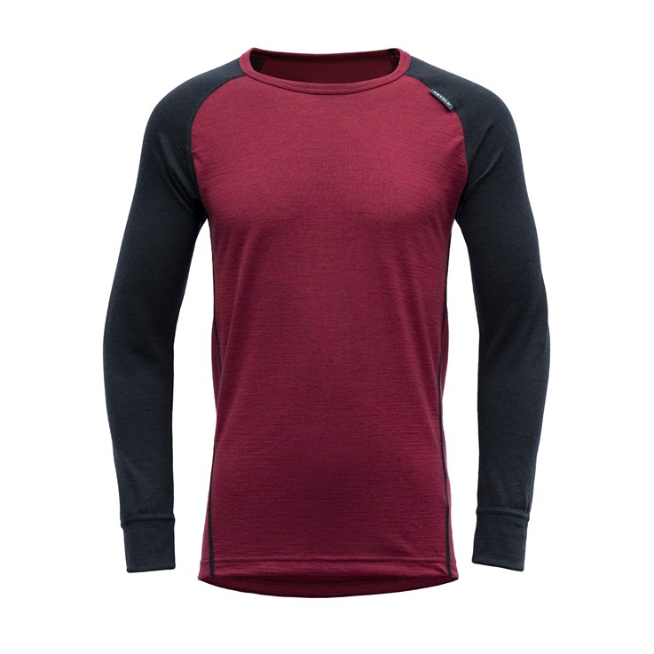 Devold dětské vlněné triko Breeze Junior Shirt Barva: beetroot, Velikost: 16