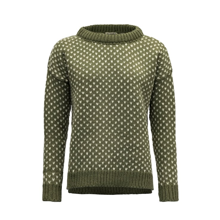 Devold dámský vlněný svetr Nordsjo Wool Sweater Barva: olive, Velikost: XS