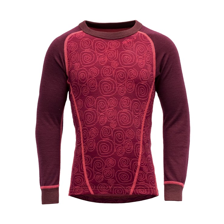 Devold dětské triko s dlouhým rukávem Duo Active Merino Shirt Kid Barva: beetroot, Velikost: 4