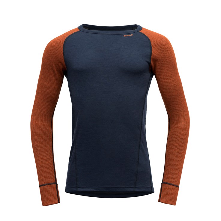Devold pánské triko s dlouhým rukávem Duo Active Merino 210 Shirt Barva: Flame/Ink, Velikost: XL