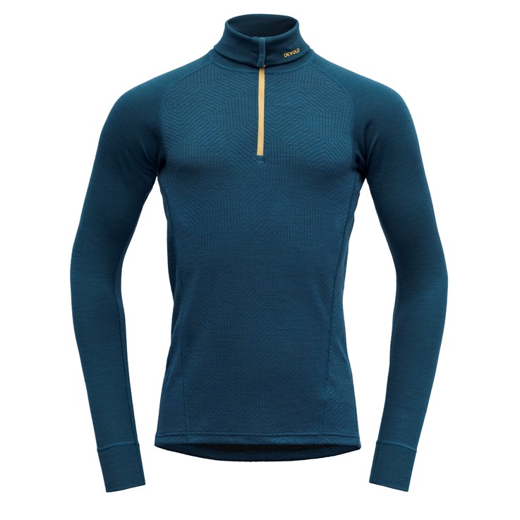 Devold pánské triko s dlouhým rukávem Duo Active Merino 210 Zip Neck Barva: FLOOD, Velikost: M