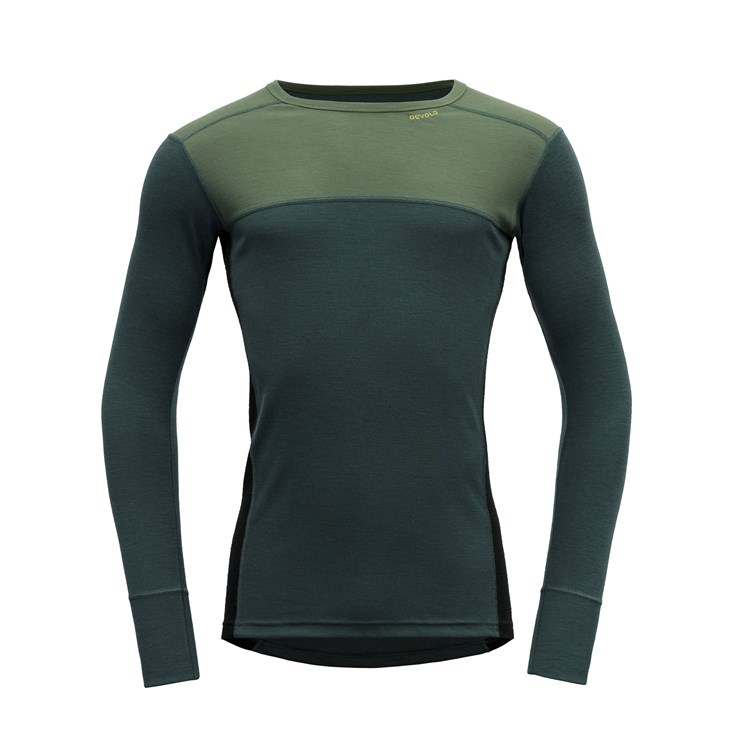 Devold pánské triko s dlouhým rukávem Lauparen Merino 190 Shirt Barva: Forest/Woods/Black, Velikost: XL