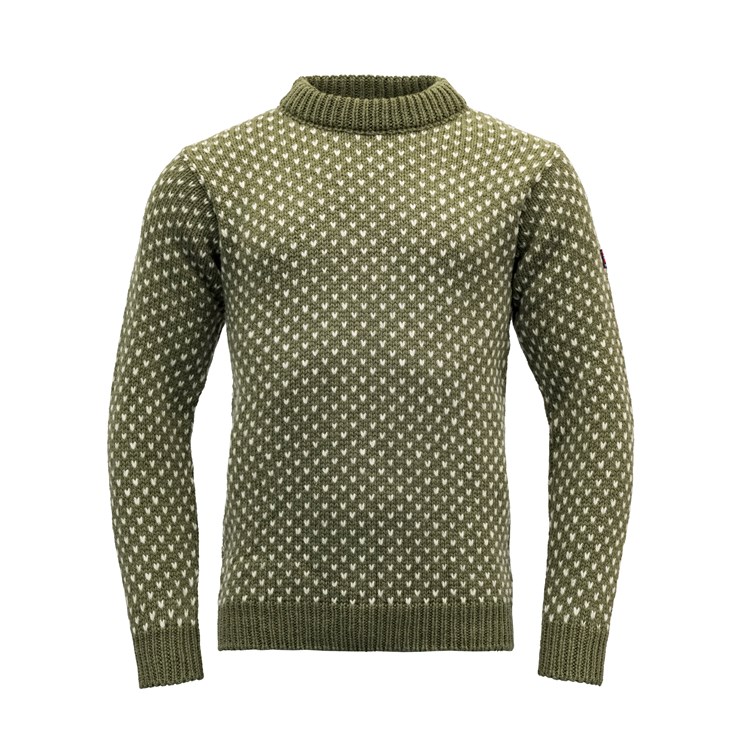 Devold vlněný svetr Nordsjo Wool Sweater Barva: olive, Velikost: L