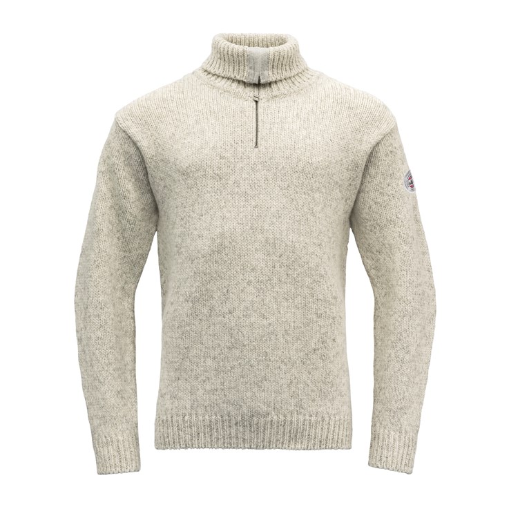 Devold vlněný svetr se zipem Nansen Wool Zip Neck Barva: Grey melange, Velikost: XL