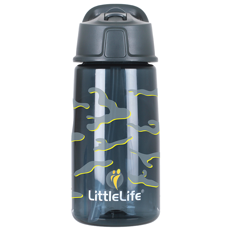 Littlelife dětská lahvička na vodu s brčkem Flip-Top Water Bottle 550ml Barva: camo