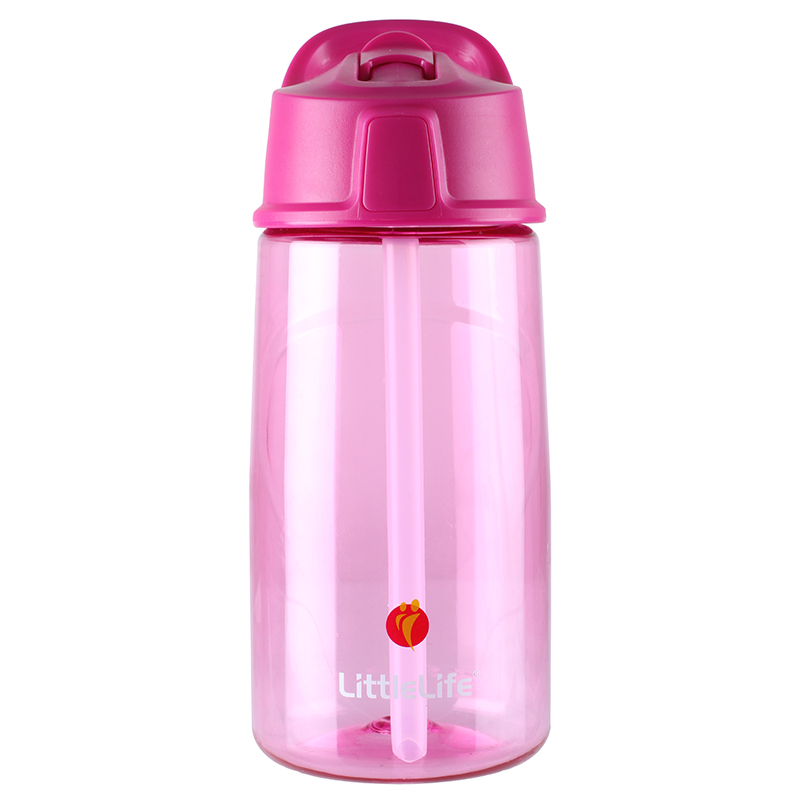 Littlelife dětská lahvička na vodu s brčkem Flip-Top Water Bottle 550ml Barva: Pink