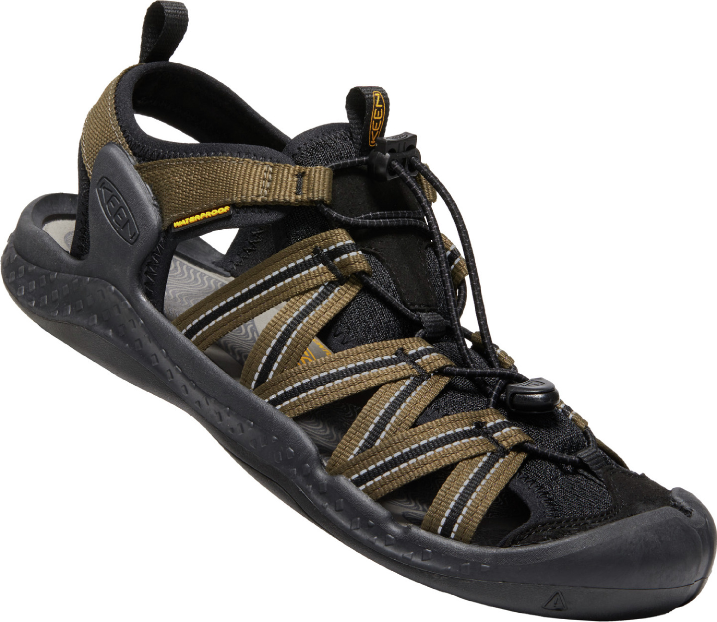 Keen pánské sandály Drift Creek H2 Men - Dark Olive/Black Barva: dark olive/black, Velikost: 10 UK (44,5 EU / 29 cm)