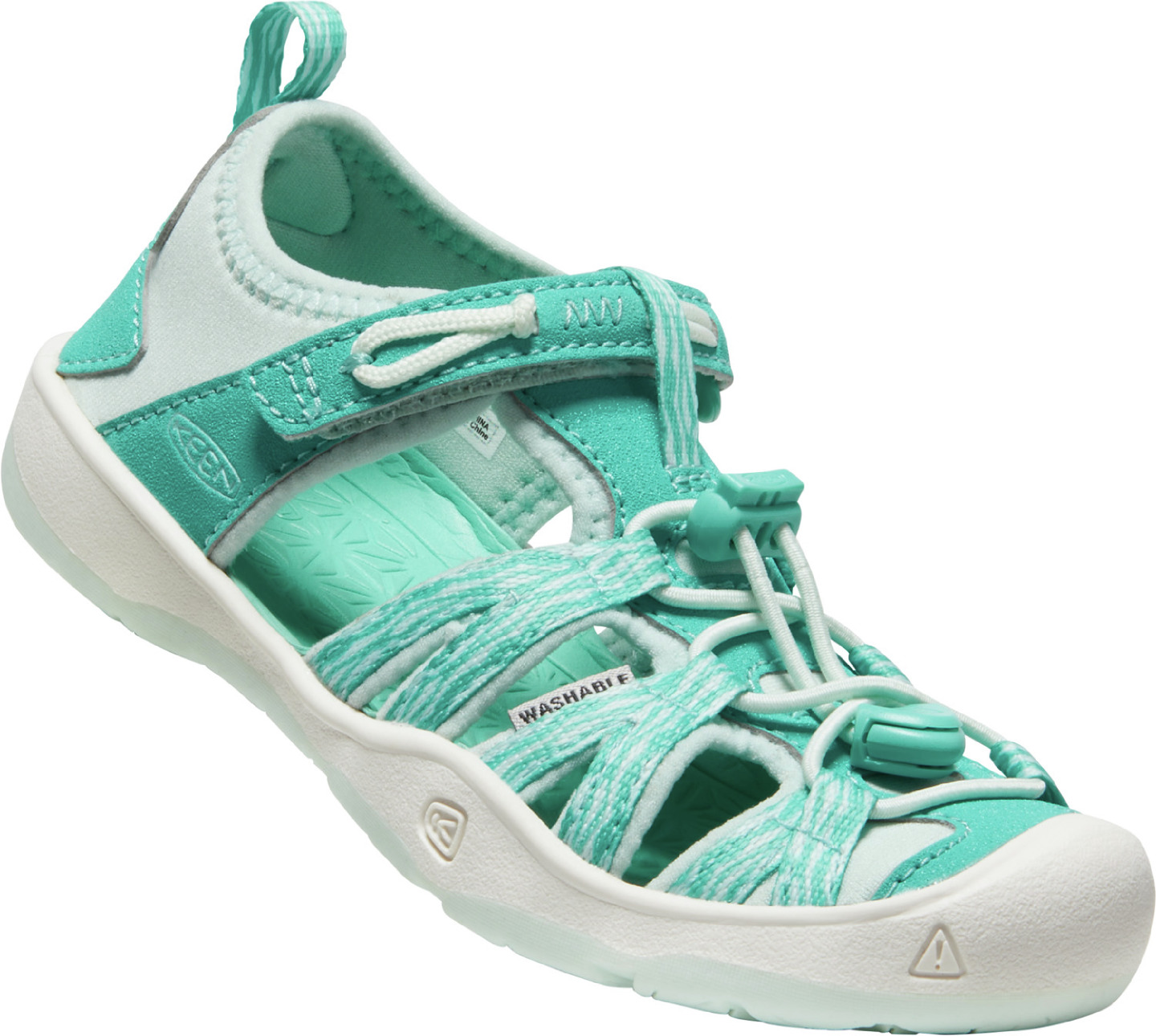 Keen dětské sandály Moxie Sandal Children Waterfall/Blue Glass Barva: waterfall/blue glass, Velikost: 10 UK (29 EU / 18 cm)