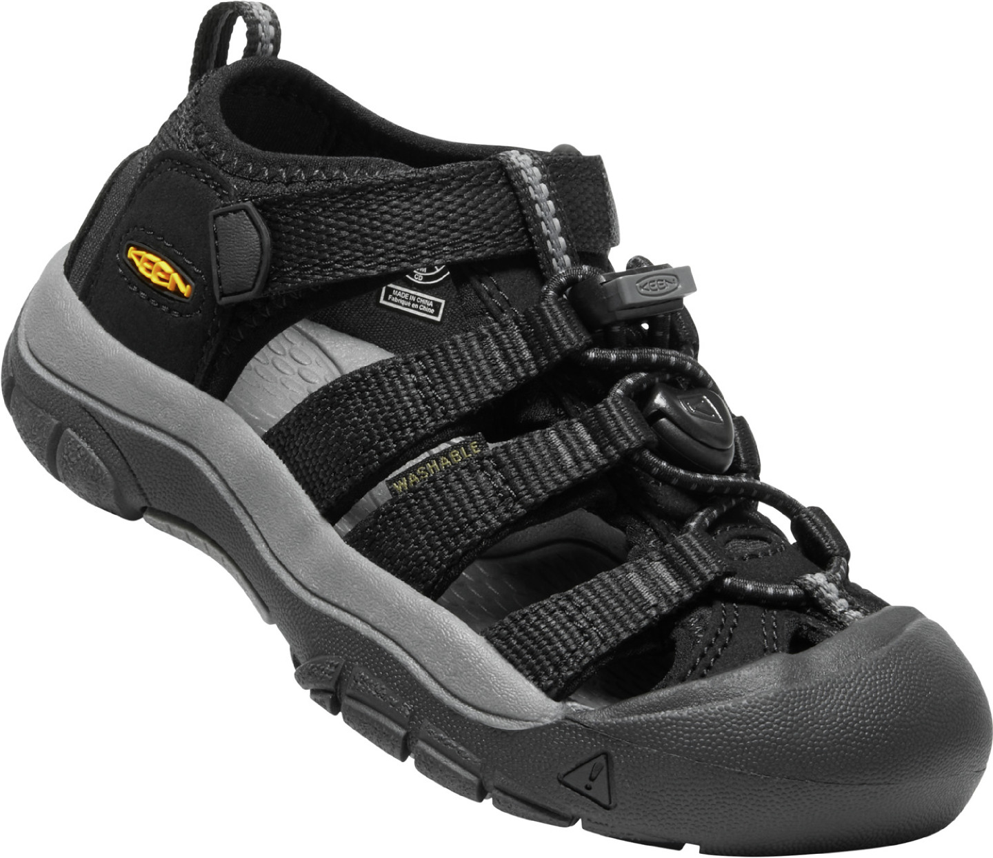 Keen dětské sandály Newport H2 Children Black/Keen Yellow Barva: black/keen yellow, Velikost: 9 UK (27/28 EU / 17 cm)