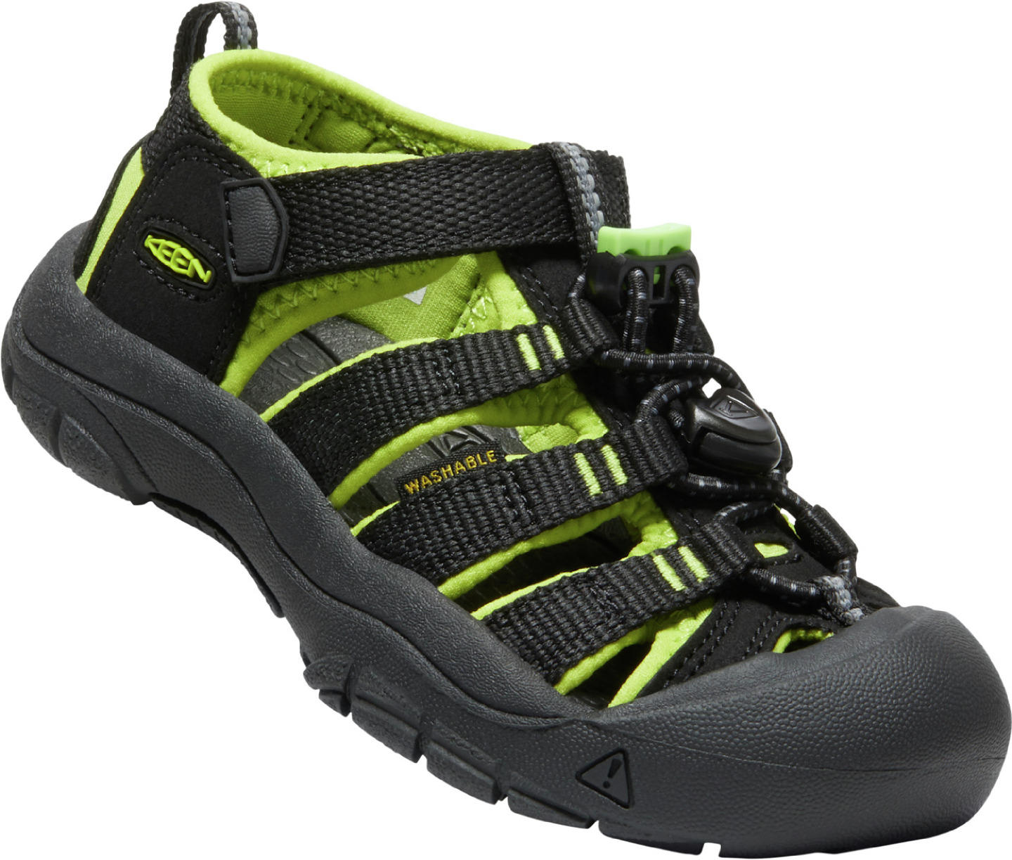 Keen dětské sandály Newport H2 Children Black/Lime Green Barva: black/lime green, Velikost: 8 UK (25/26 EU / 16 cm)