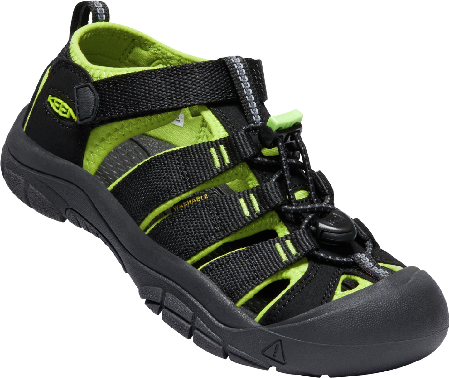 Keen dětské sandály Newport H2 Youth Black/Lime Green Barva: black/lime green, Velikost: 1 UK (34 EU / 21 cm)