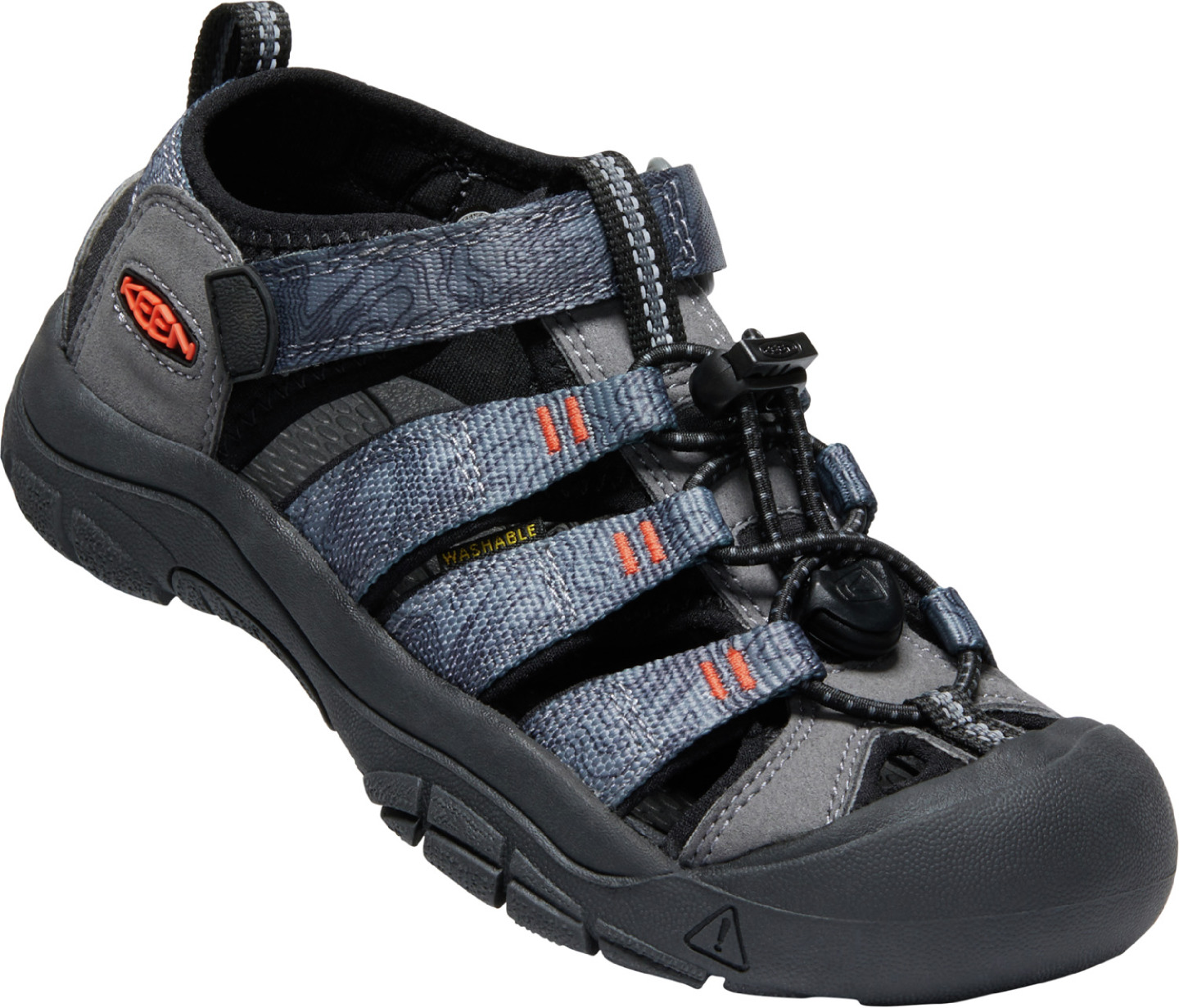 Keen dětské sandály Newport H2 Youth Steel Grey/Black Barva: steel grey/black, Velikost: 5 UK (38 EU / 24,5 cm)