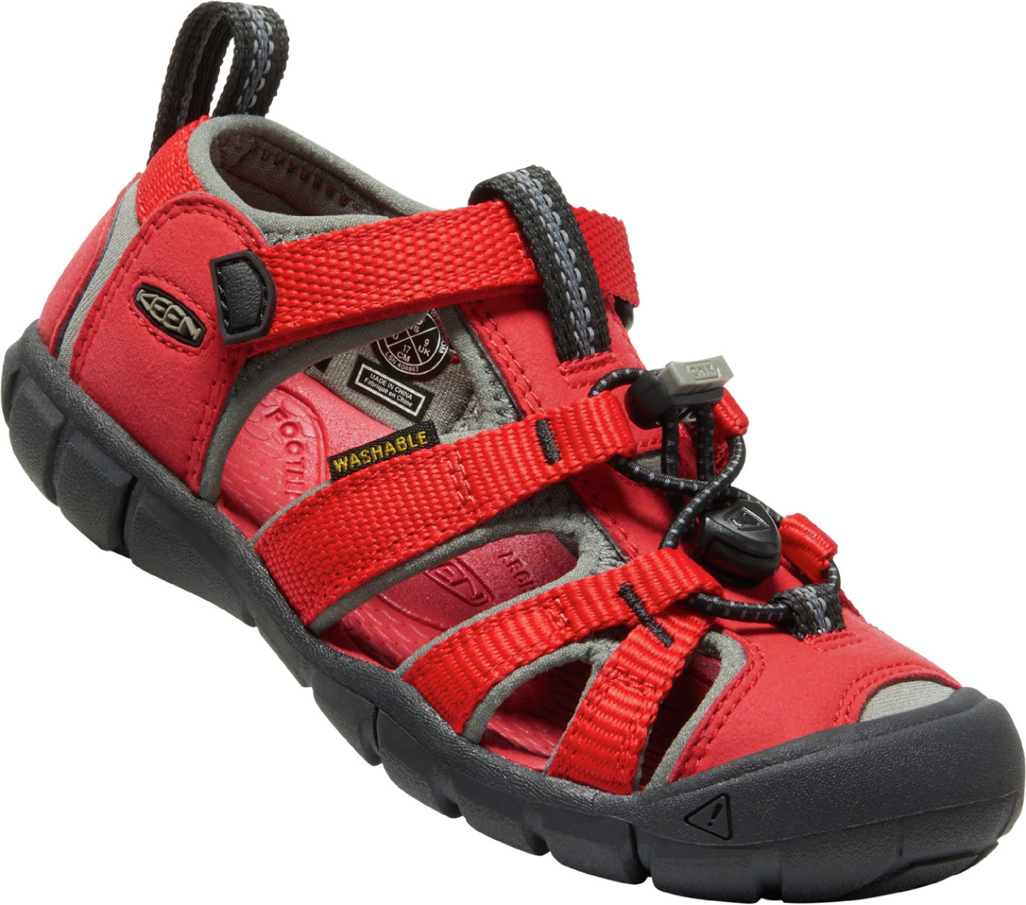 Keen dětské sandály Seacamp II CNX Children Racing Red/Gargoyle Barva: racing red/gargoyle, Velikost: 12 UK (31 EU / 19,5 cm)