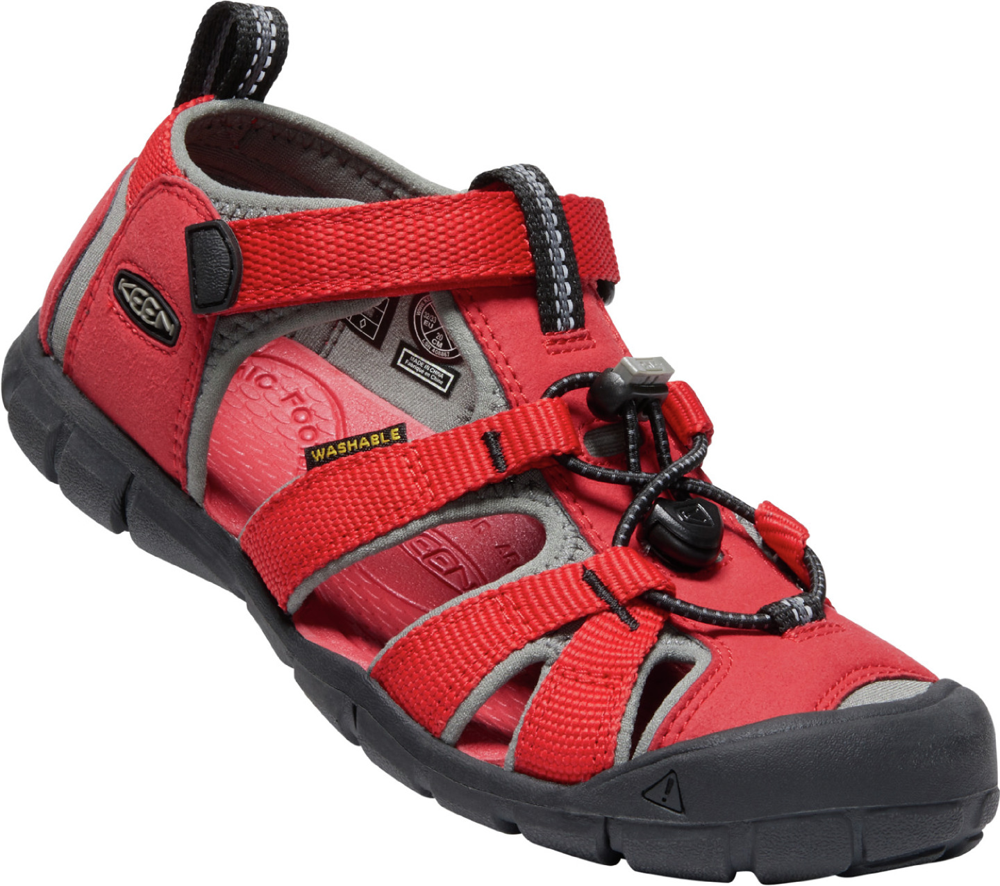 Keen dětské sandály Seacamp II CNX Youth Racing Red/Gargoyle Barva: racing red/gargoyle, Velikost: 6 UK (39 EU / 25,5 cm)