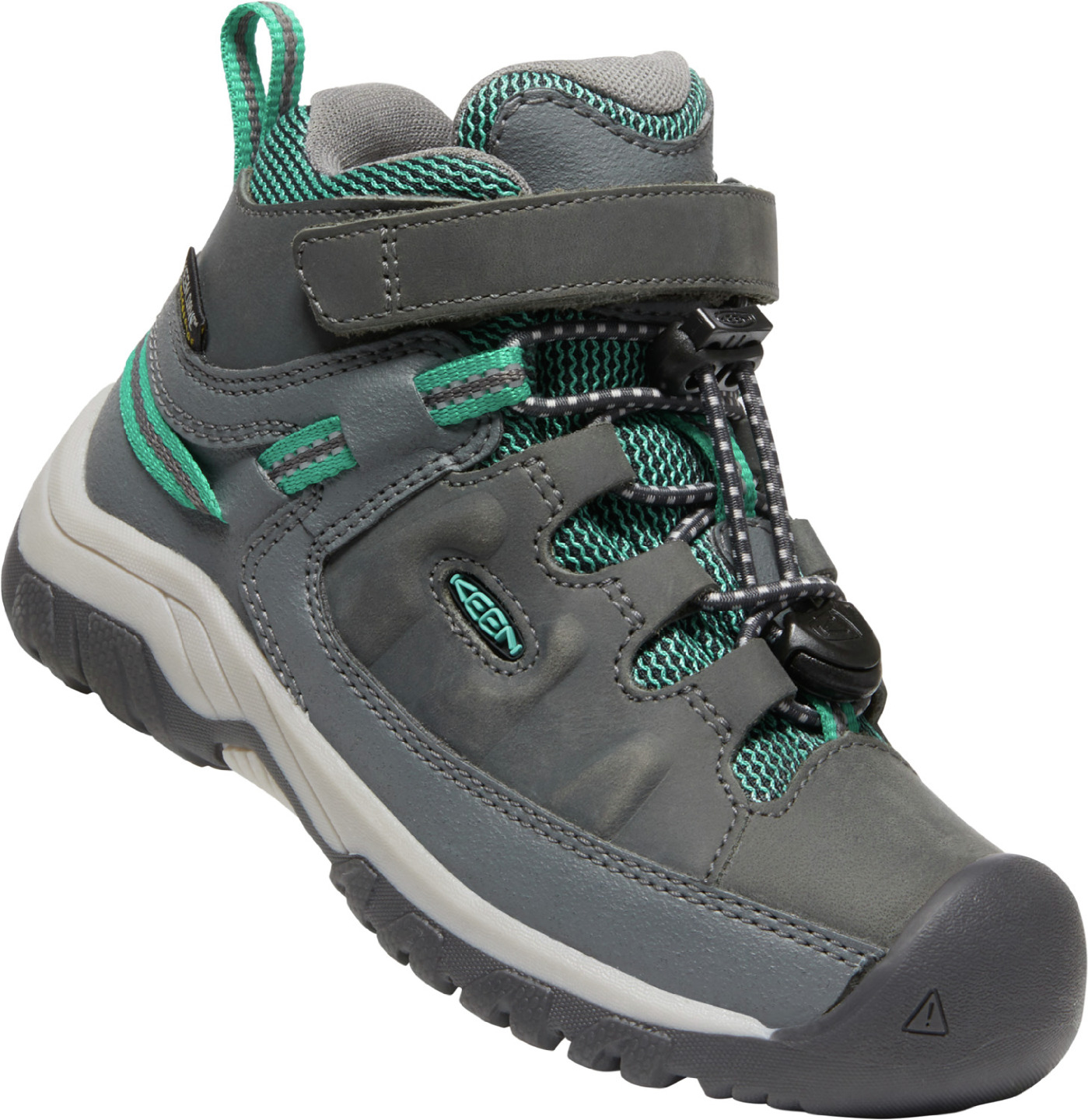 Keen dětské boty Targhee Mid WP Children Steel Grey/Porcelain Barva: steel grey/porcelain, Velikost: 9 UK (27/28 EU / 17 cm)