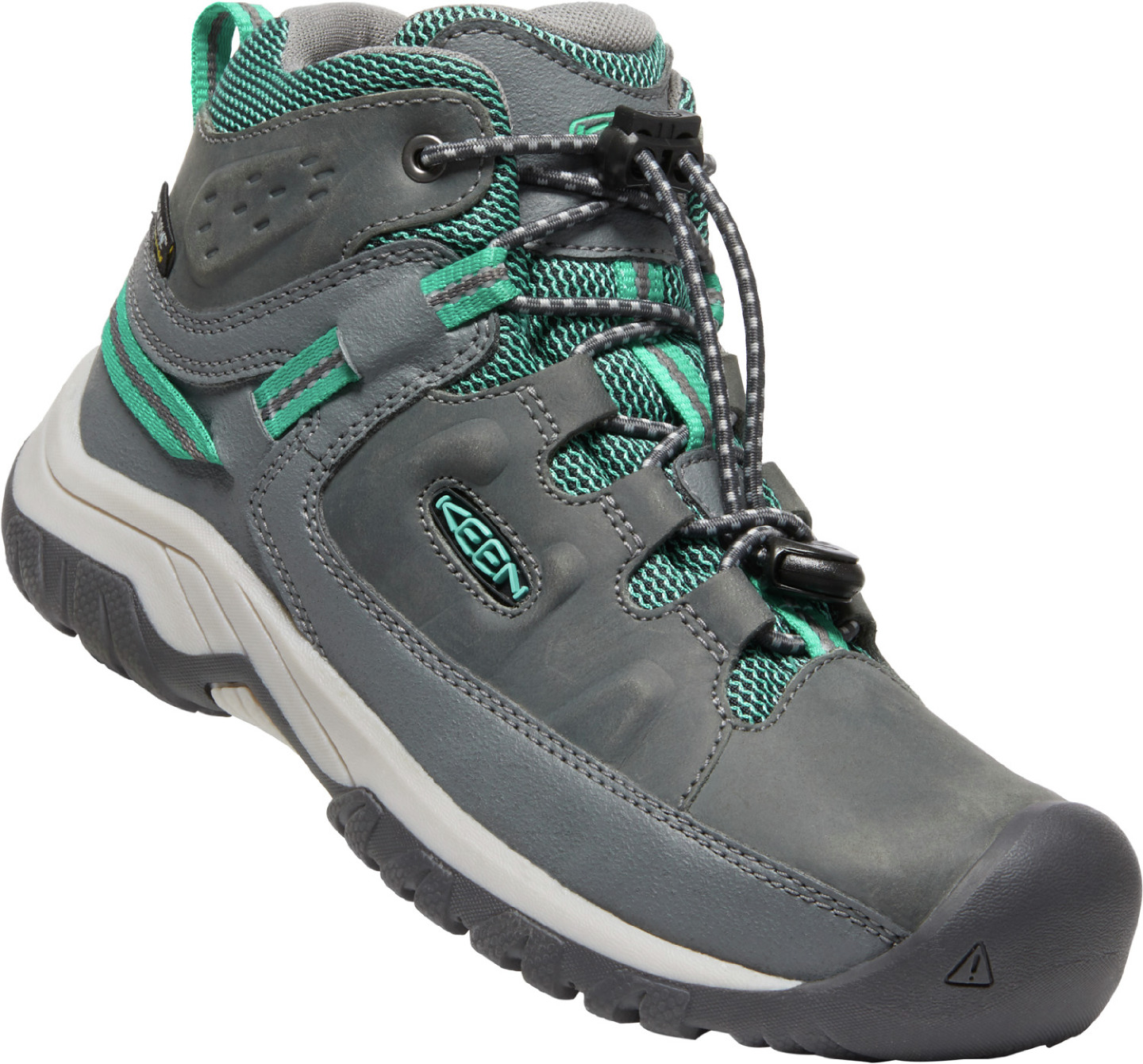 Keen dětské boty Targhee Mid WP Youth Steel Grey/Porcelain Barva: steel grey/porcelain, Velikost: 2 UK (35 EU / 22 cm)