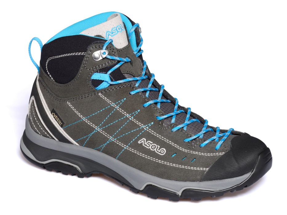 Asolo dámské boty Nucleon Mid GV ML - graphite/silver/cyan blue Barva: graphite/silver/cyan blue, Velikost: UK 7