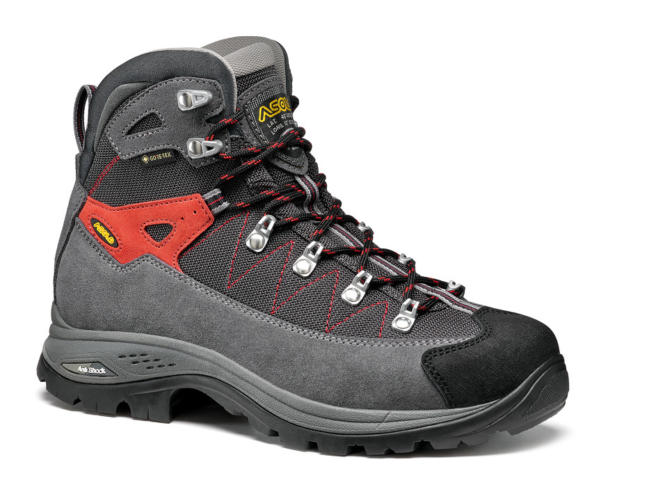 Asolo dámské boty Finder GV ML - grey/gunmetal/poppy red Barva: grey/gunmetal/poppy red, Velikost: UK 8,5