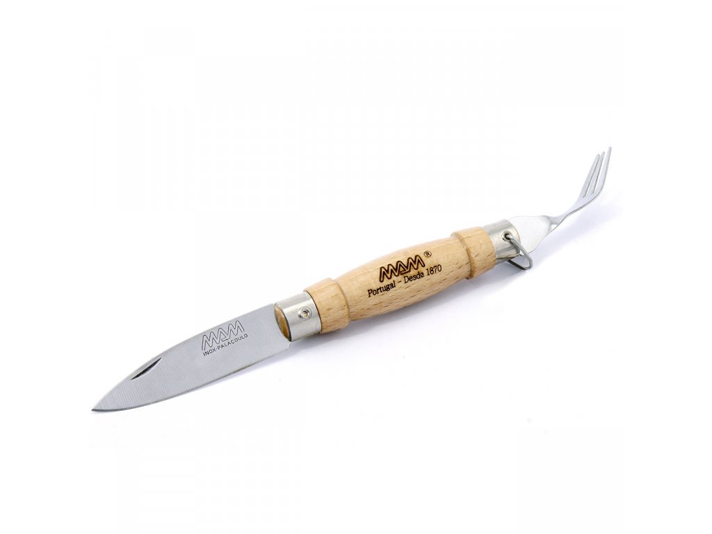 MAM Traditional 2020 Zavírací nůž s vidličkou - buk, 6,1 cm