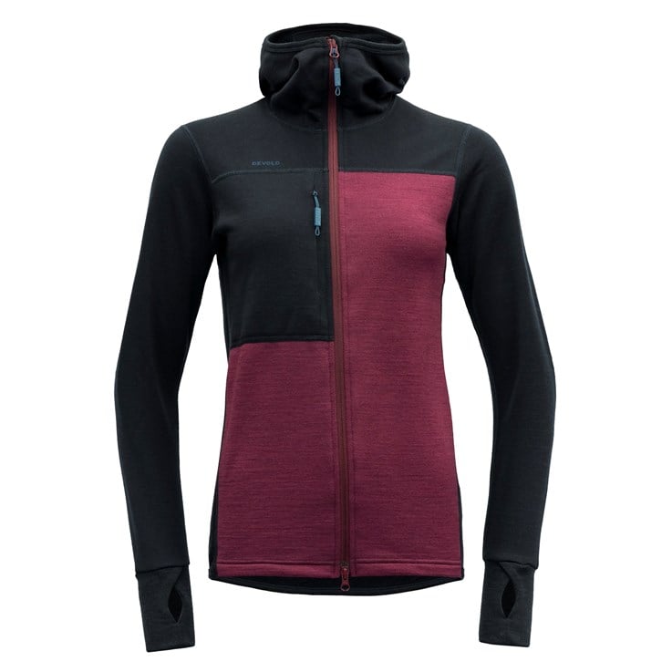 Devold dámská mikina s kapucí Nibba Merino Jacket Hoodie 2 Barva: Ink/Beetroot, Velikost: S