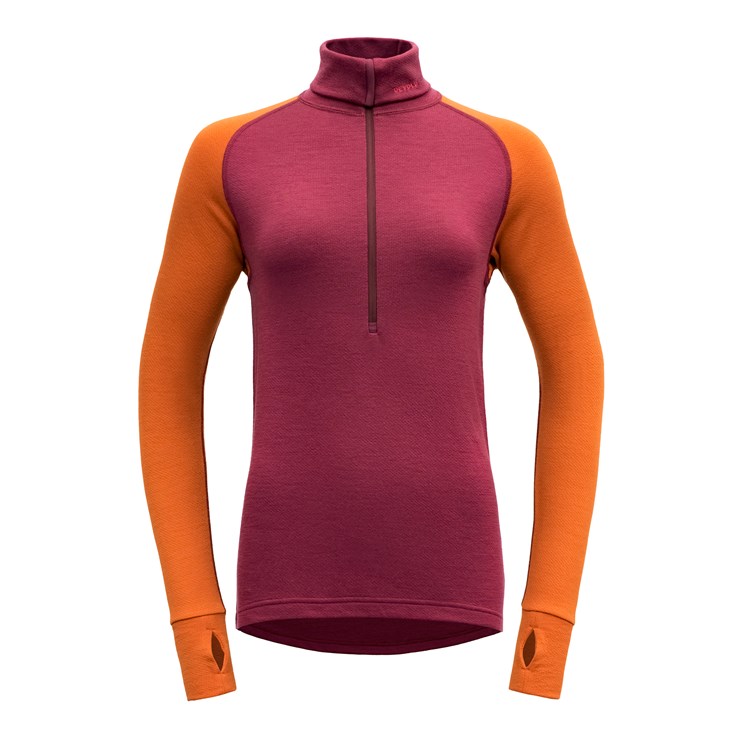 Devold dámský rolák se zipem Expedition Merino 235 Zip Neck (2022) Barva: Beetroot/Flame, Velikost: S