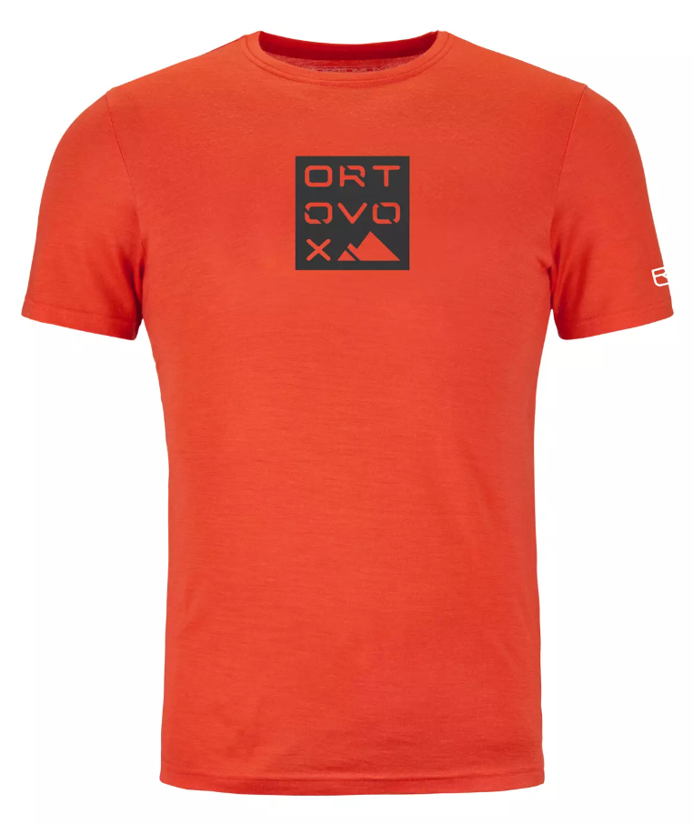 Ortovox 185 Merino Square T-shirt Men's Barva: hot orange, Velikost: S