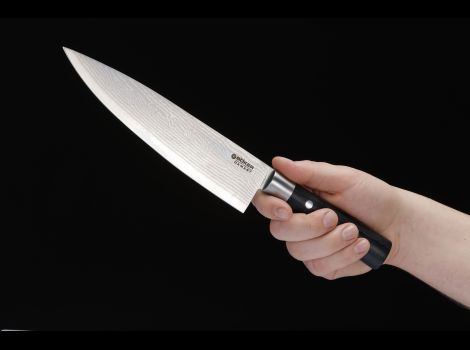 Böker Manufaktur Solingen Damascus Black Chef's Knife Large