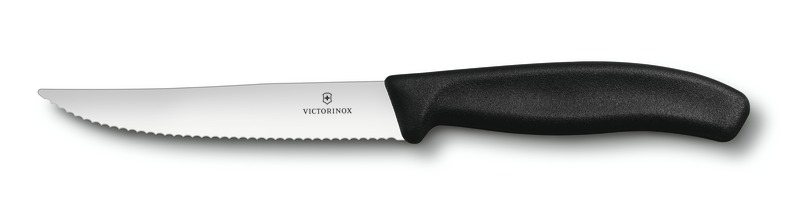 Victorinox Steak nůž, vlnkované ostří, 12 cm, černý