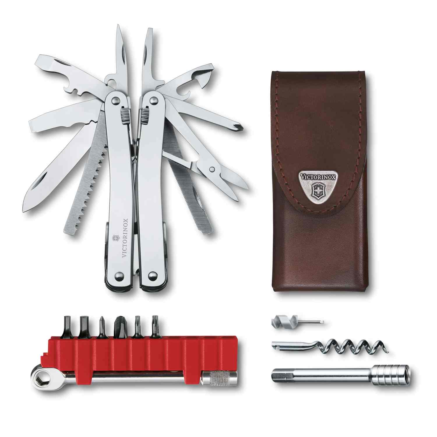 Victorinox Nástroj Swiss Tool Spirit X Plus Ratchet + kožené pouzdro